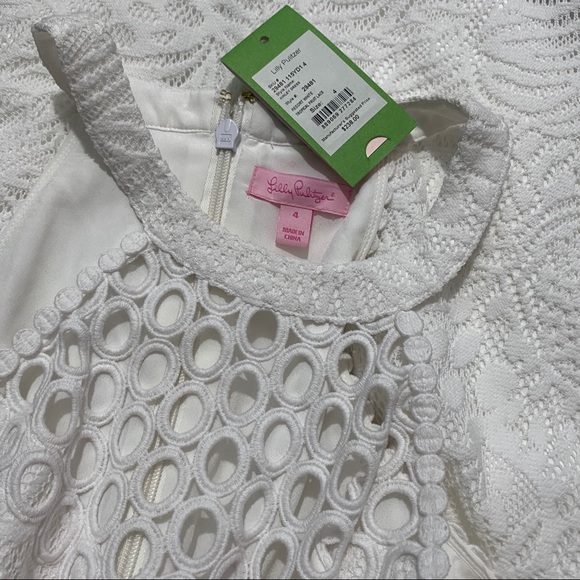 Kinley Dress in Resort White Tropical Fruit Lace - Picture 7 of 10